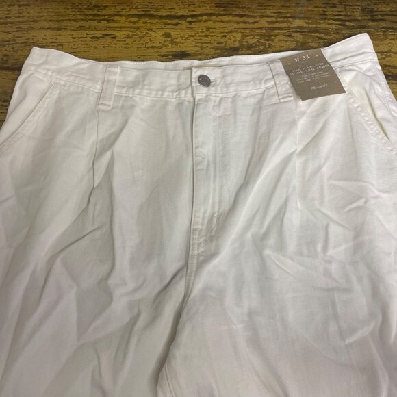 Madewell The Harlow Wide Leg Jean Airy Denim Edition Tile White Sz 33 - Picture 6 of 11